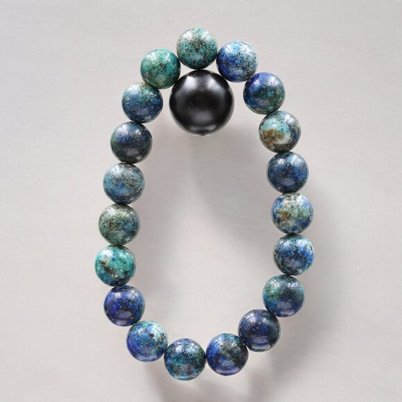 Blue Chrysocolla Gemstone Bracelet Handmade - Picture 5 of 5